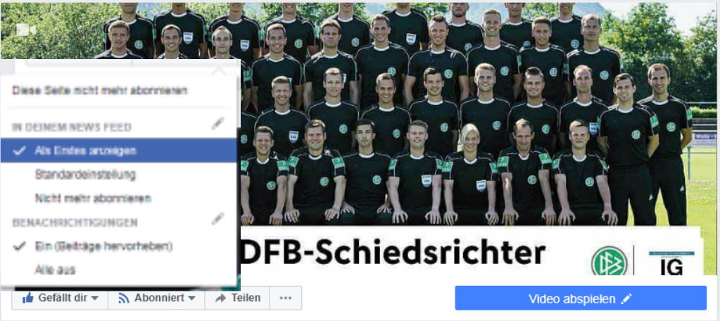 Geänderter Facebook-Algorithmus: IG Schiedsrichter weiter verfolgen – so geht’s