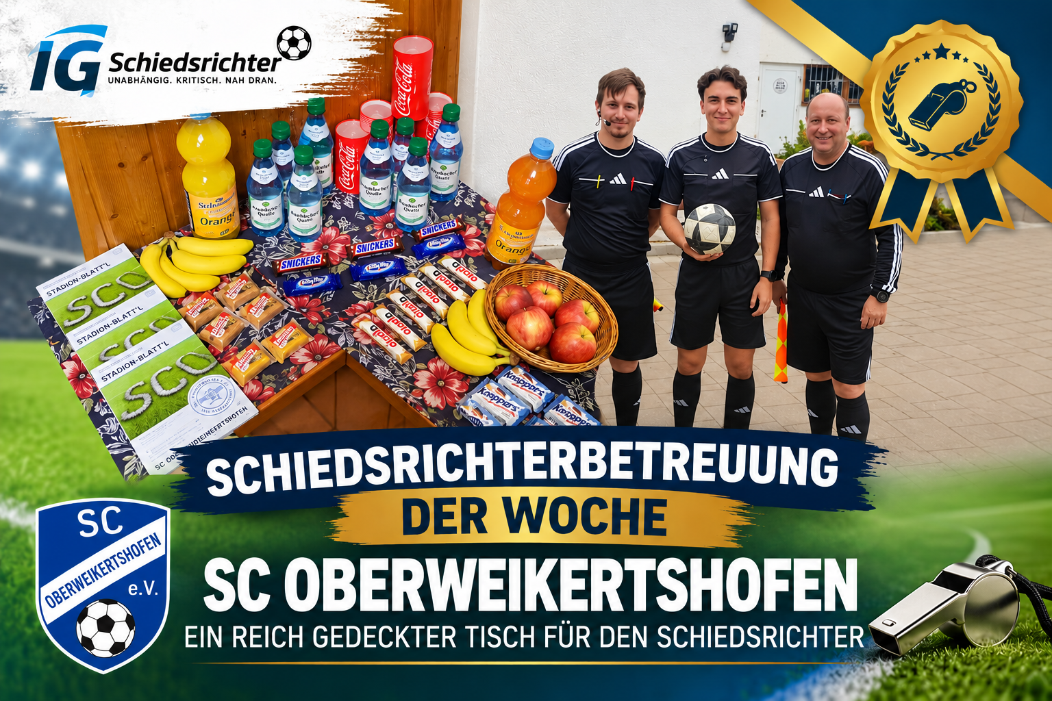 Du betrachtest gerade SC Oberweikertshofen: Ein reich gedeckter Tisch für den Schiedsrichter